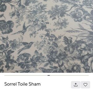 Pottery Barn Sorrel Toile Sham - Blue Floral
